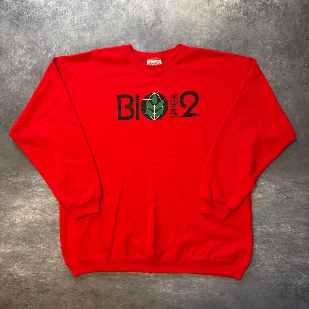 Vintage 90s Biosphere 2 Science Project Graphic Sweatshirt Hanes Mens XL Red